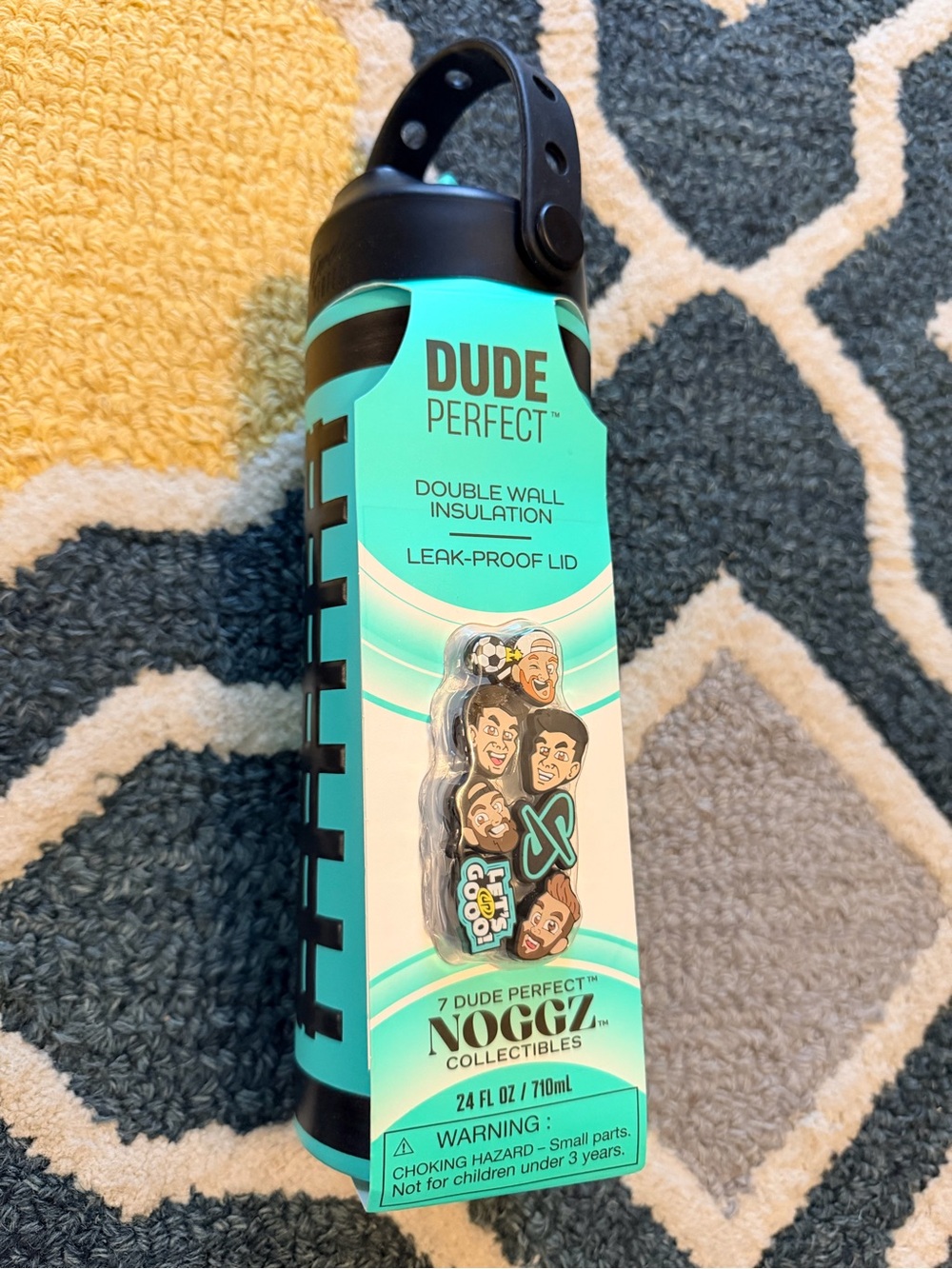 Dude Perfect Teal Double Wall Insulated Water Bottle with Leak-Proof Lid.